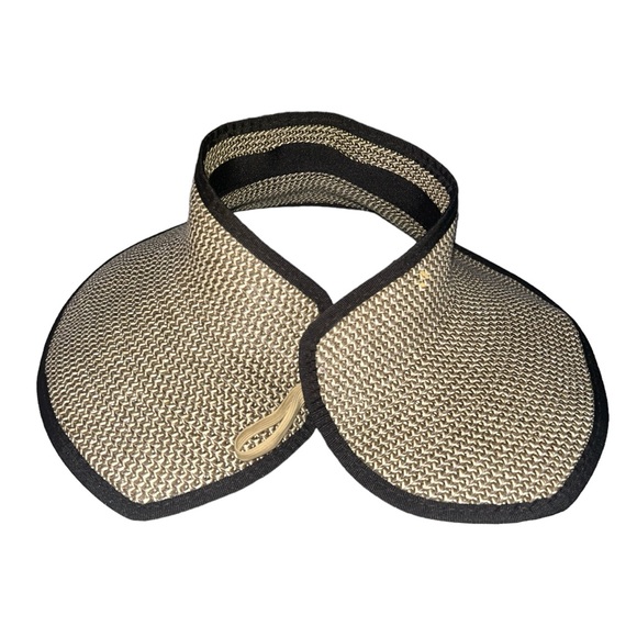 Nine West Womens Packable Sun Hat Visor Hook Look Rollable Beige - Picture 2 of 6